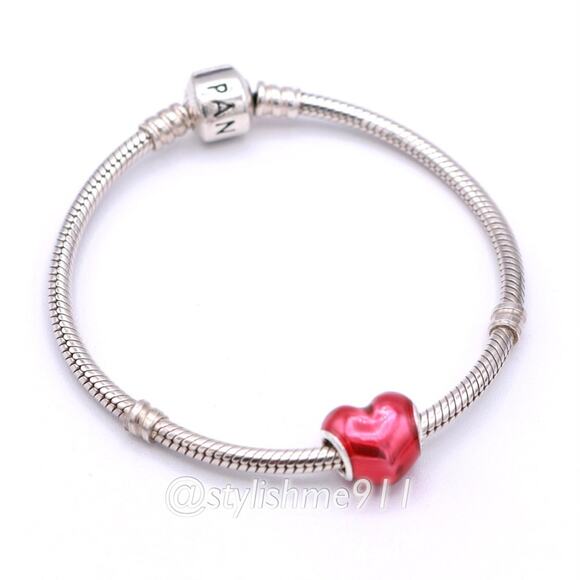 Authentic PANDORA Metallic Red Heart Charm - 799291C02 - Picture 5 of 10